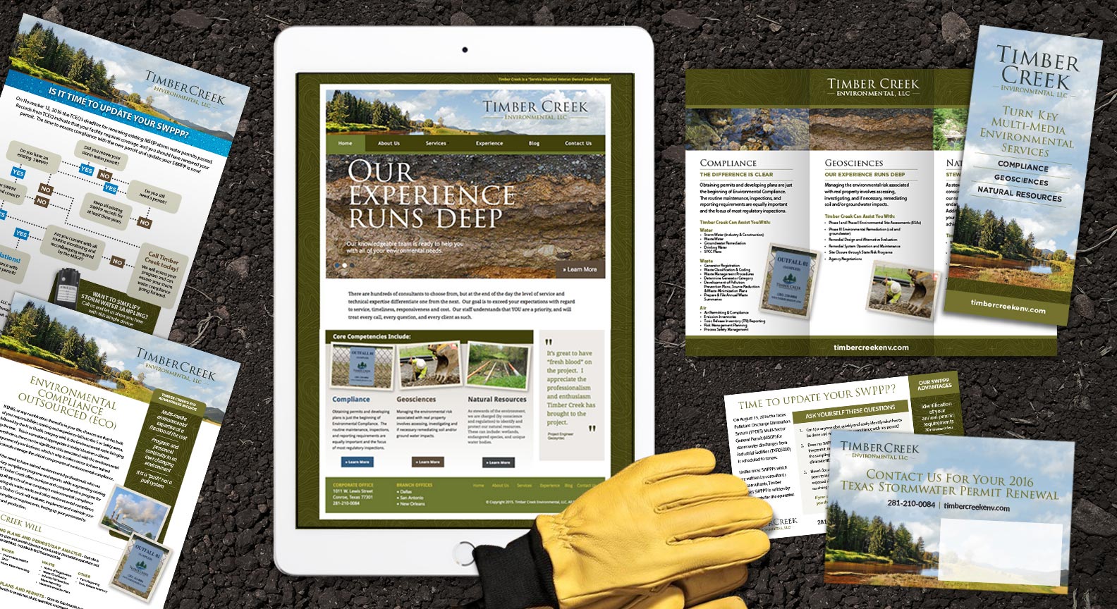 Timber Creek Environmental Website Design, Sales Collateral, Direct Mail